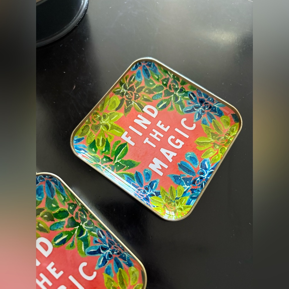 Justina Blakeney Design Colorful 'Find the Magic' Decorative Catchall Metal Tray